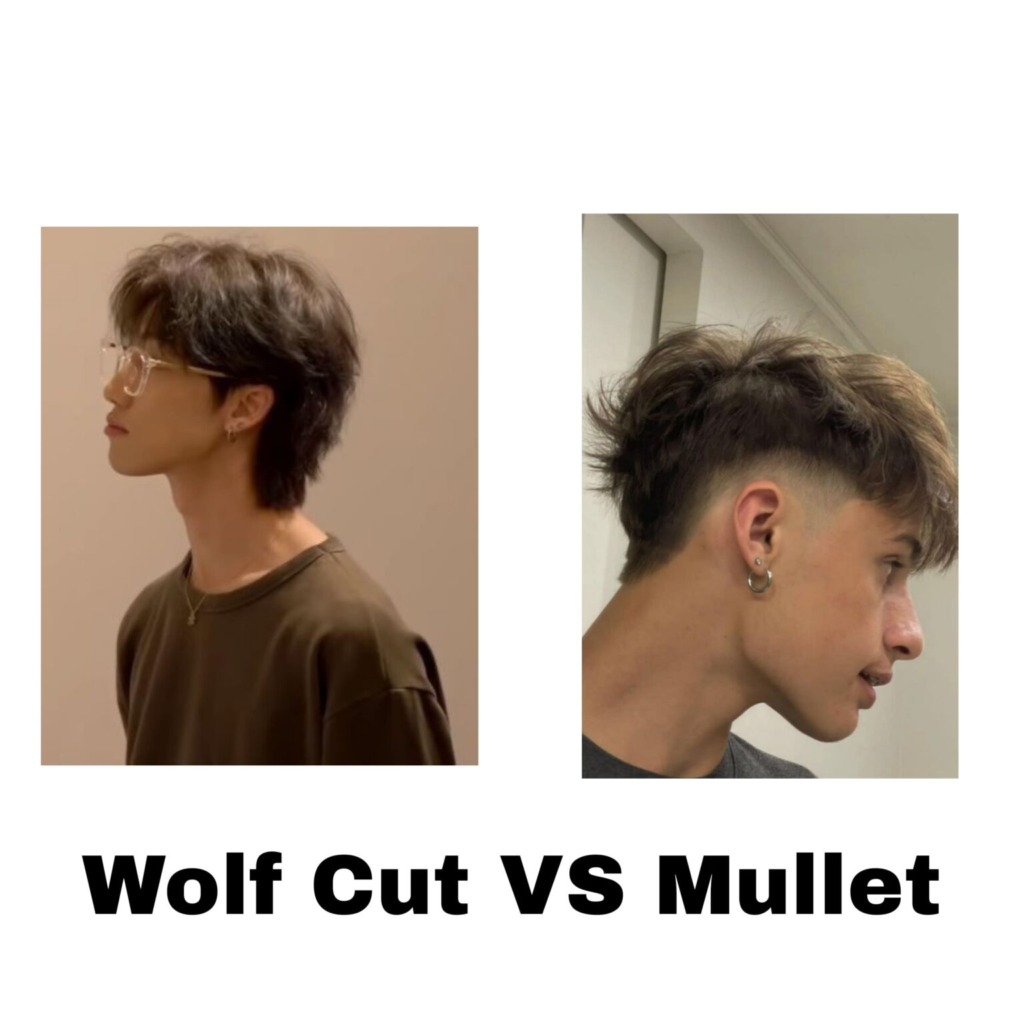 Difference between a Male wolf Cut and a mullet: